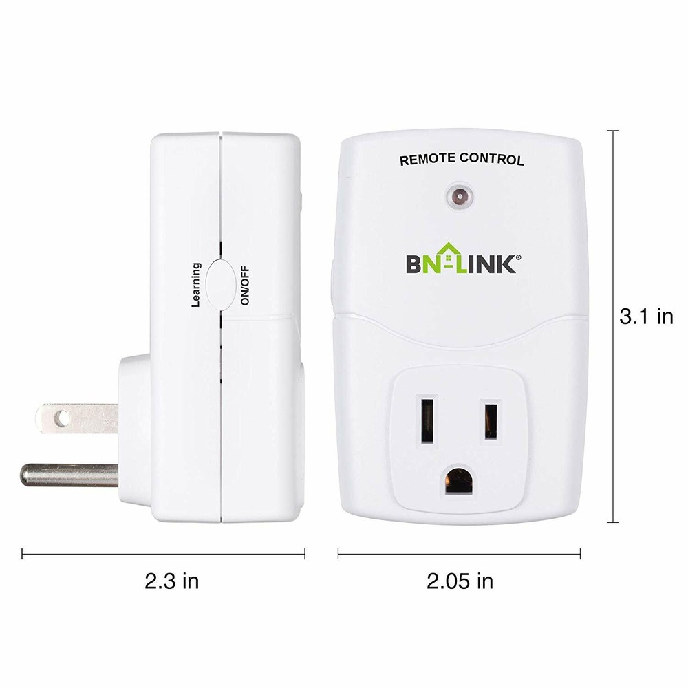BN-LINK Mini Wireless Remote Control Outlet Switch Power Plug
