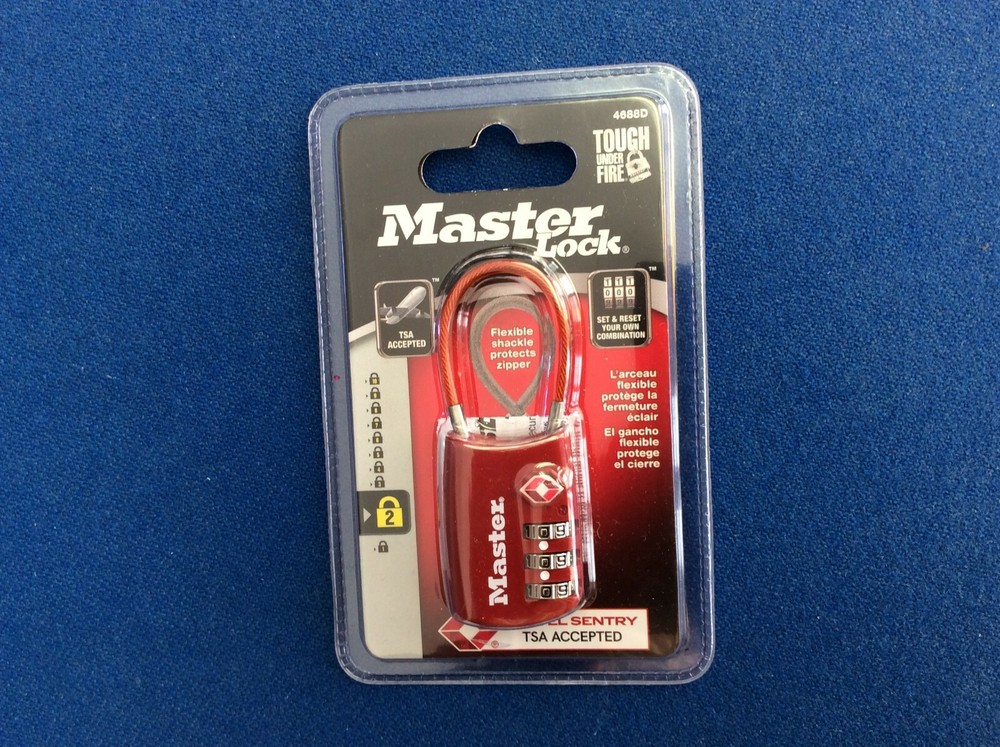 Lock : Master Lock travel combination padlock, set your own combination, colors