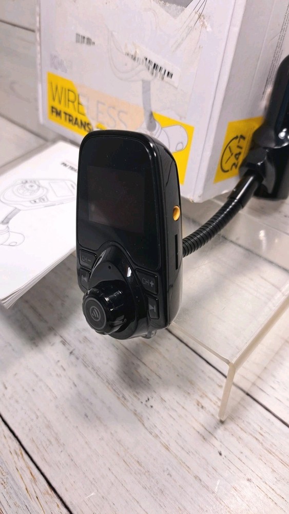 Car Bluetooth FM Transmitter 1.44" Display Flexible Gooseneck, Handsfree Call...