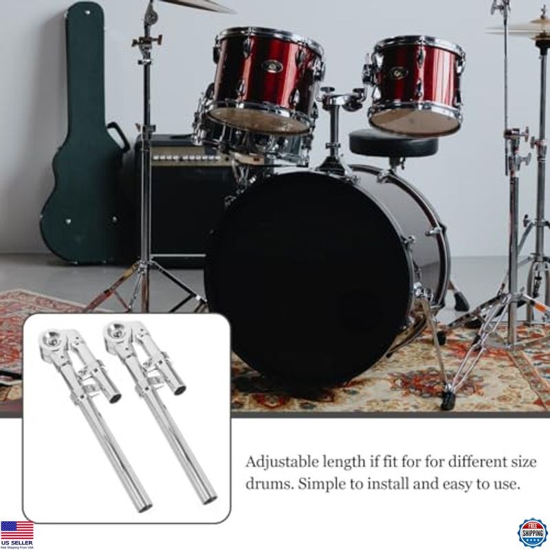 1 Pair Adjustable Double Tom Drum Stand Bracket, Stable Mount for Percussion