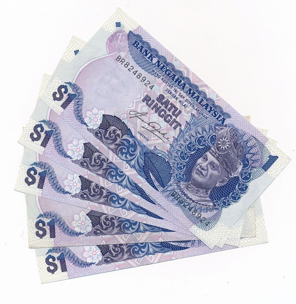 Malaysia 1 Ringgit ND 1982-1984 P. 19  VF+ & aUNC (4) Notes Inc. 3 Consecutive