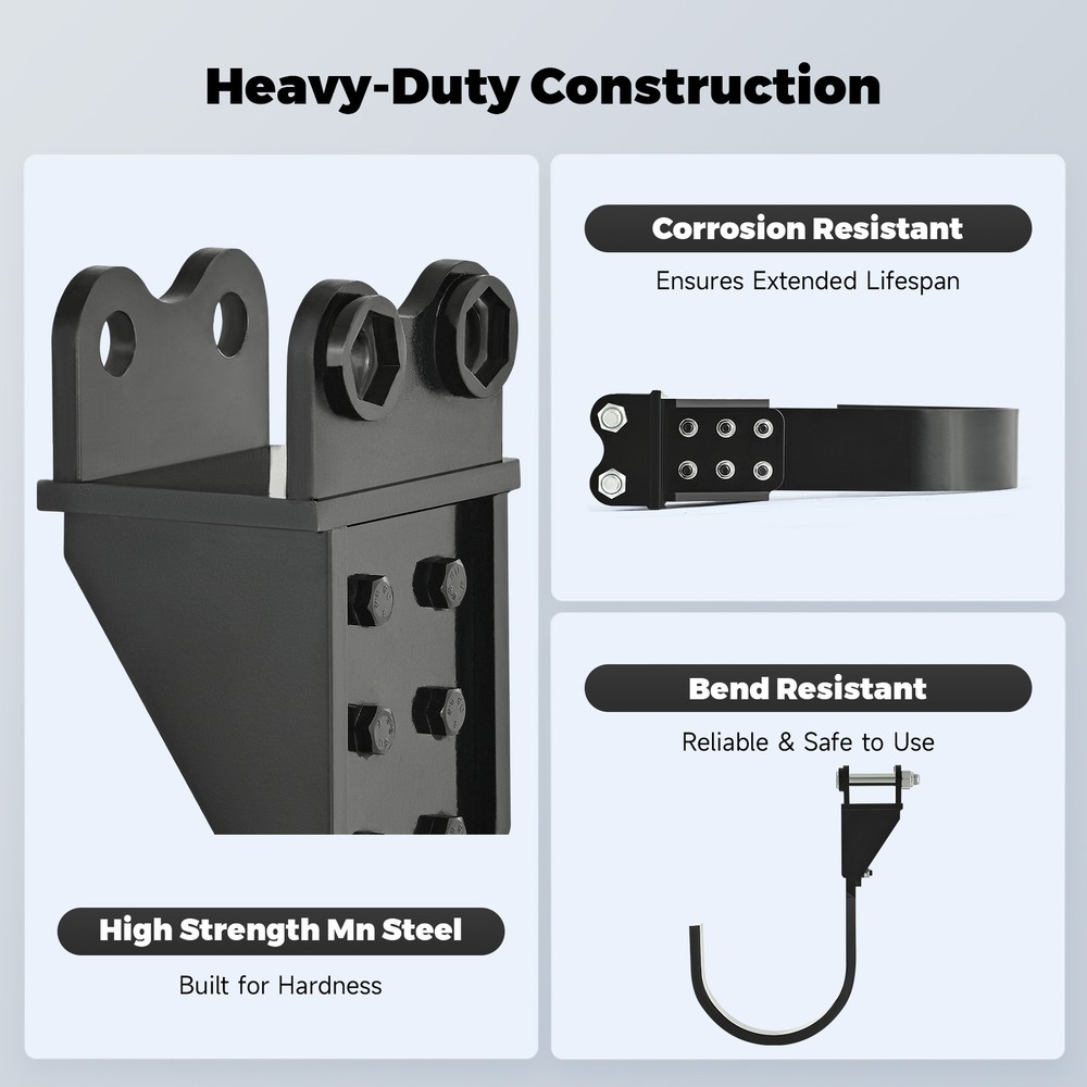 AHM Tree Digging Blade Attachment for Mini Excavator with 2 Hinge Pins and Nuts