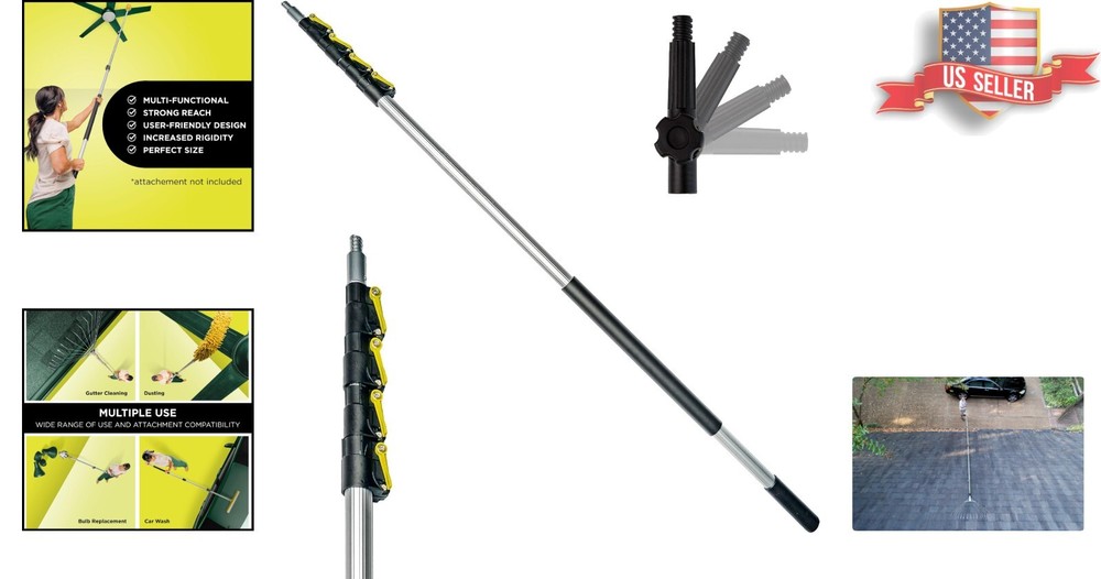 Ultimate Telescoping Extension Pole | 6-24 ft Reach for Safe and Versatile Tasks
