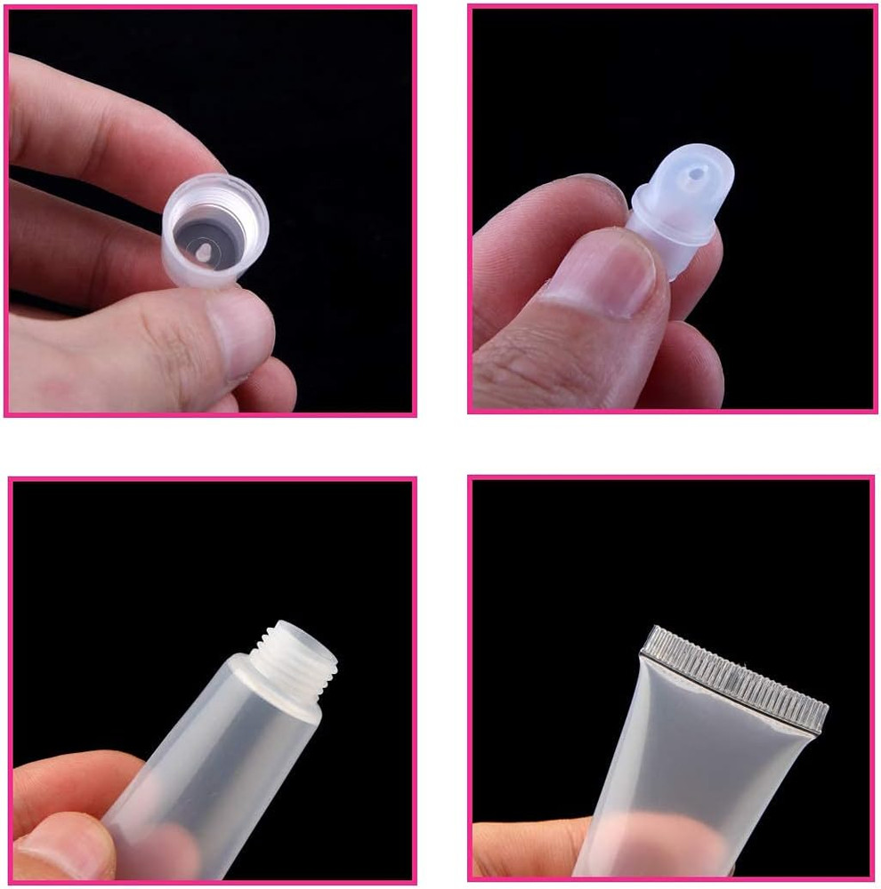 6Pcs Lip Gloss Tubes 8Ml Clear Soft Empty Lip Balm Containers Refillable Mini Co