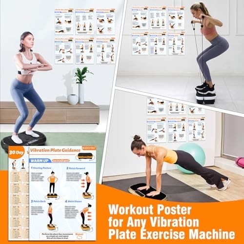 Vibration Plate Exercise Machine Poster - 6 Workout Guides & 2 Planners, Full Bo