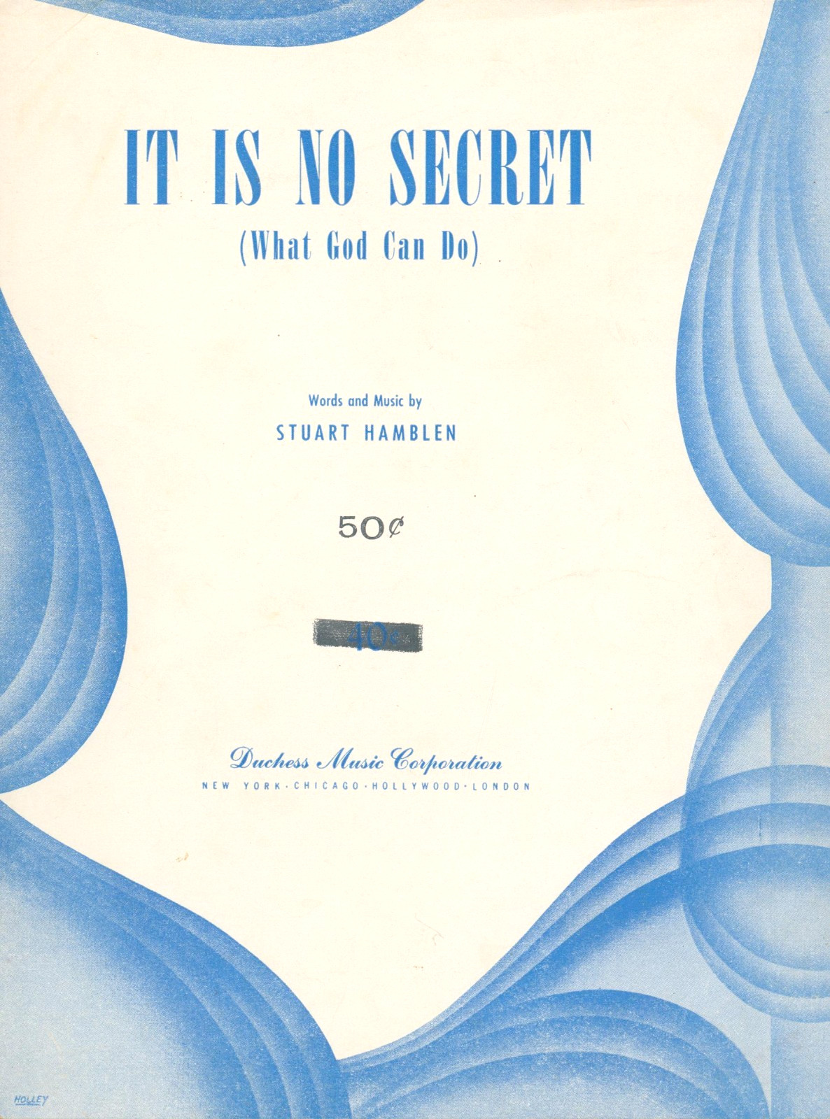 Vintage It Is No Secret Sheet Music Piano Voice Guitar Ukulele 1950 Hamblen
