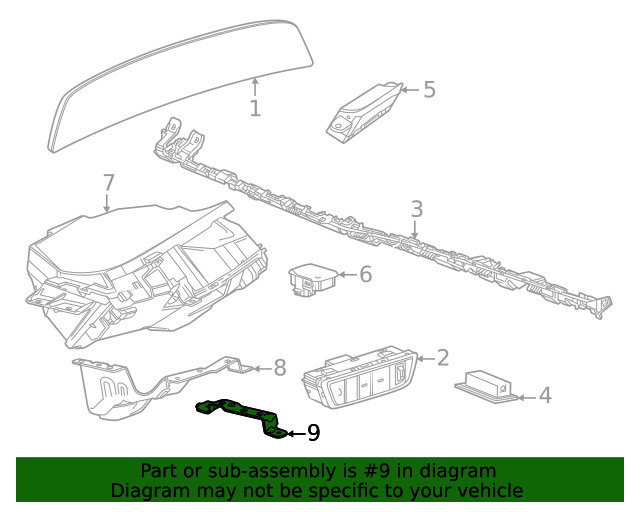 Genuine GM Head-Up Display Bracket 42899249