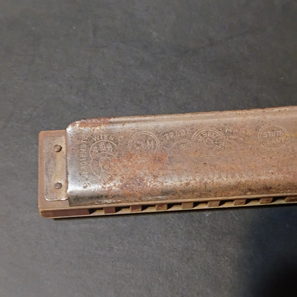 Marine Band M Hohner Rusty Harmonica