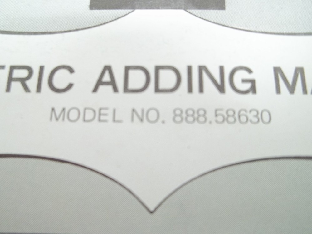 Vintage Sears Adding Machine Model 888.58630 Owners Manual