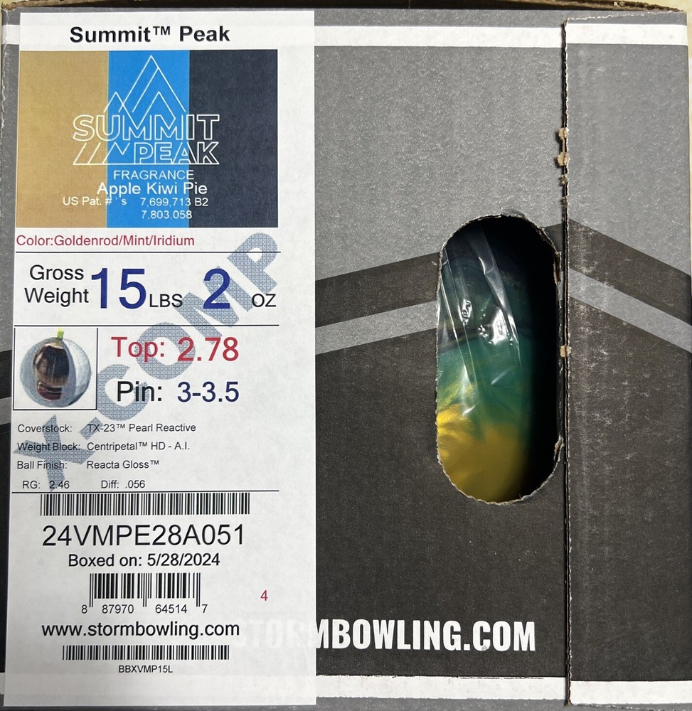 15lb Storm Summit Peak Bowling Ball NIB!
