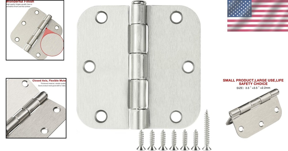Silver Brushed Nickel Interior Hinges 3.5 Inch 30 Pack