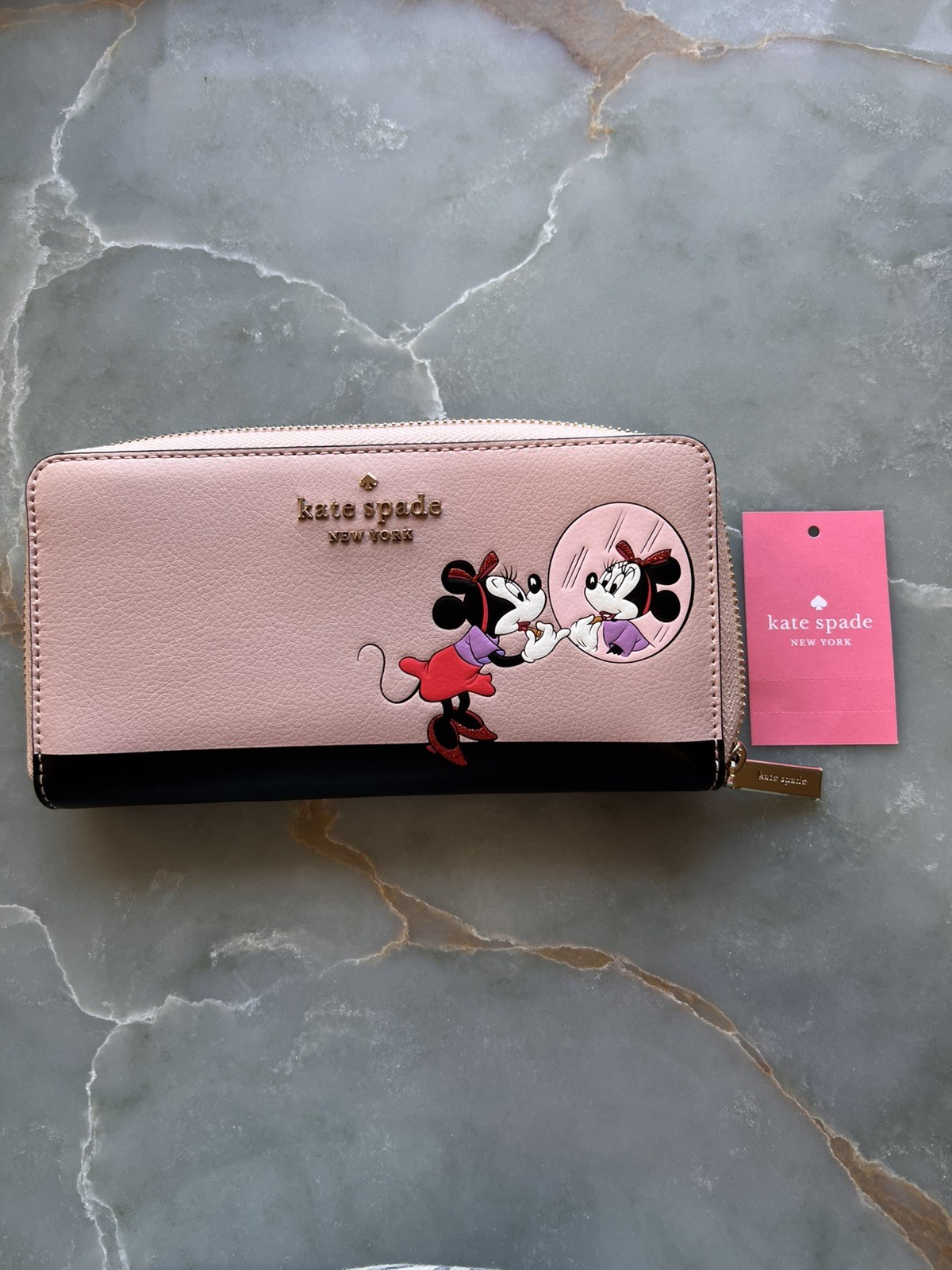 Kate Spade x Disney Minnie Mouse Large Continental Wallet - Pink - New No Tags