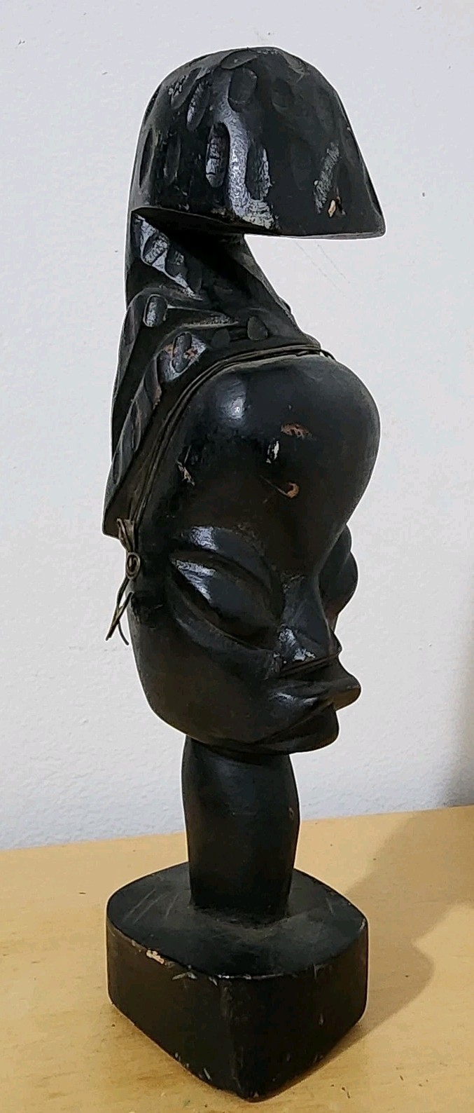 Vintage Hand Carved African Wood Sculpture Bust - West African Dan Style - 9.5"