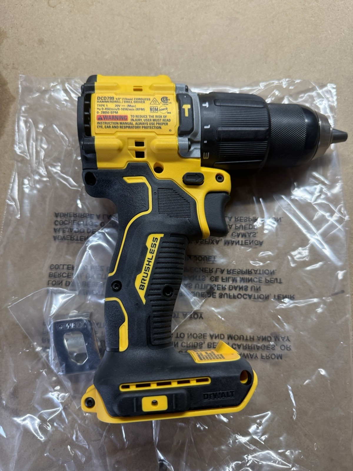 DeWalt DCD799B ATOMIC COMPACT 20V MAX Brushless Cordless 1/2 in. Hammer Drill