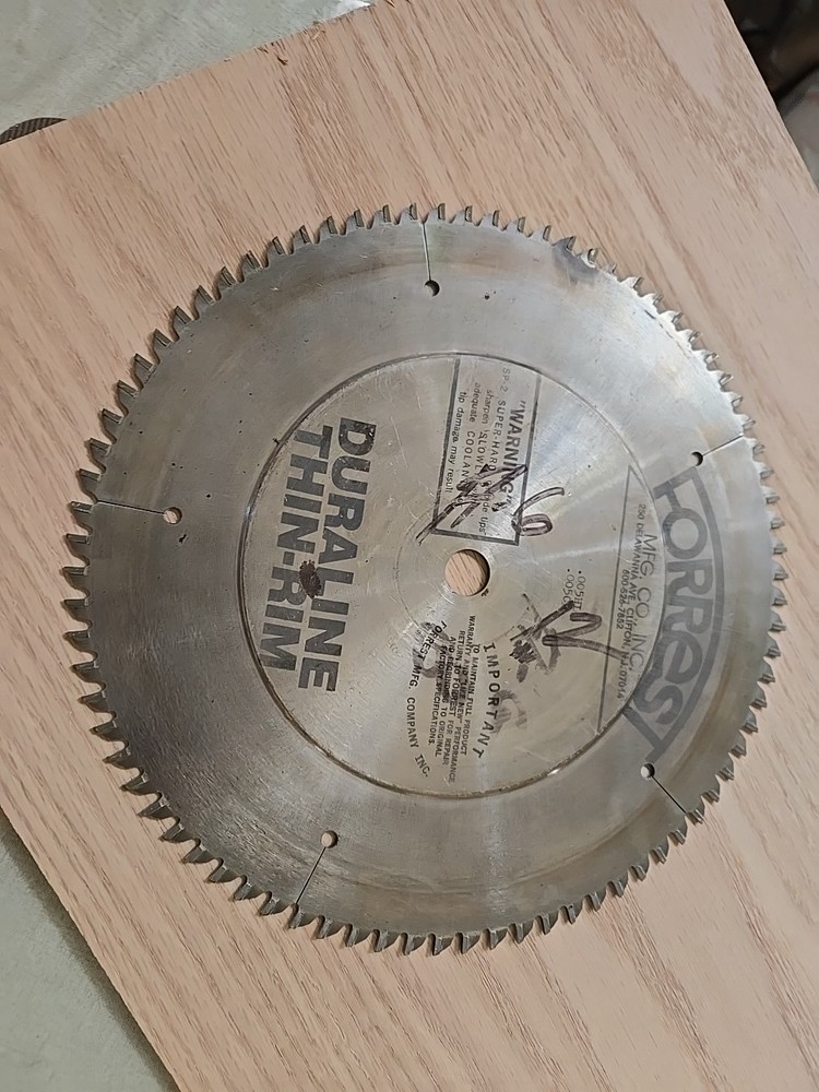 Forrest Duraline Thin-rim 10 Inch Blade 80 teeth- Missing One