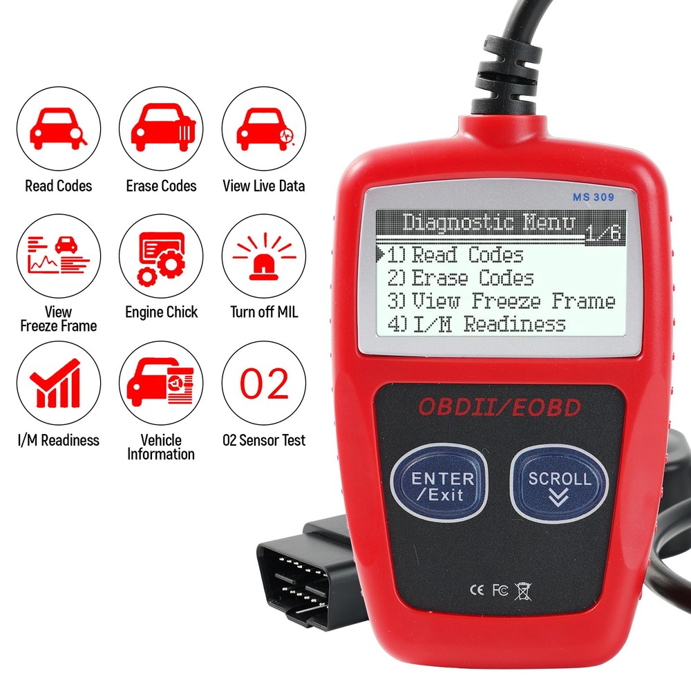 OBD2 Scanner Car Check Engine Fault Diagnostic Tool OBD Code Reader Automotive .