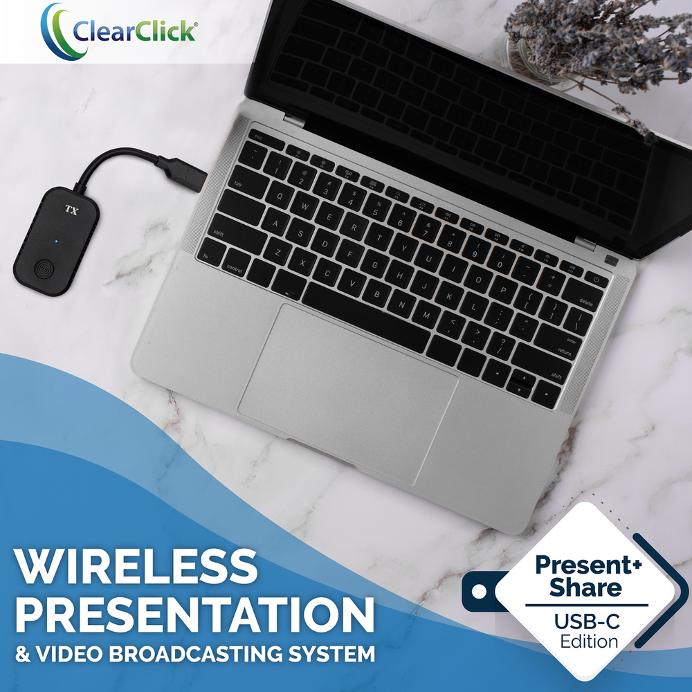 ClearClick Present+Share USB-C Wireless Presentation System Video Transmitter