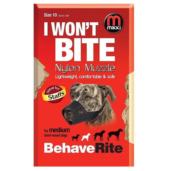 Mikki Muzzle for Dogs XS-XL Size 0-10 Soft Nylon Bite Protection Dog Training