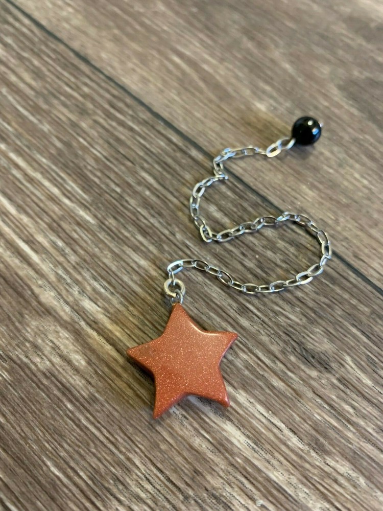 Pendulum Star Goldstone for Dowsing, amplifying, restore focus & transform