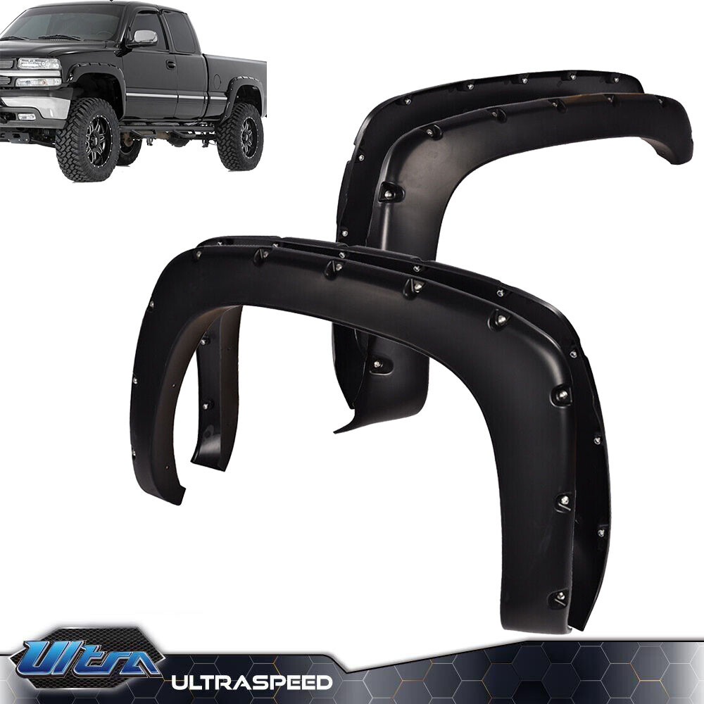 Fit For 1999-06 Chevy Silverado GMC Sierra Pocket Style Rivet Fender Flares 4PCS