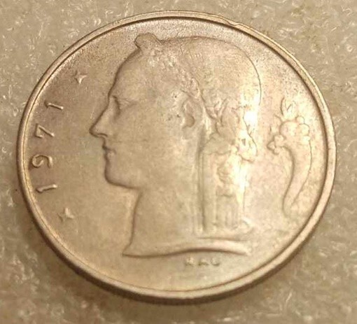 1971 BELGIAN 1 FRANC COIN