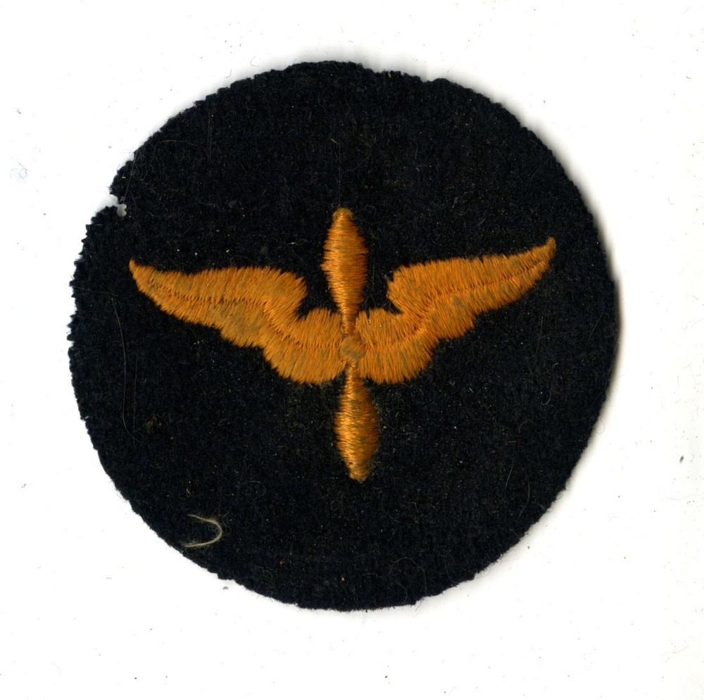 Aviation Cadet USAAF White Back Patch on Felt Black Variation WWII Vintage