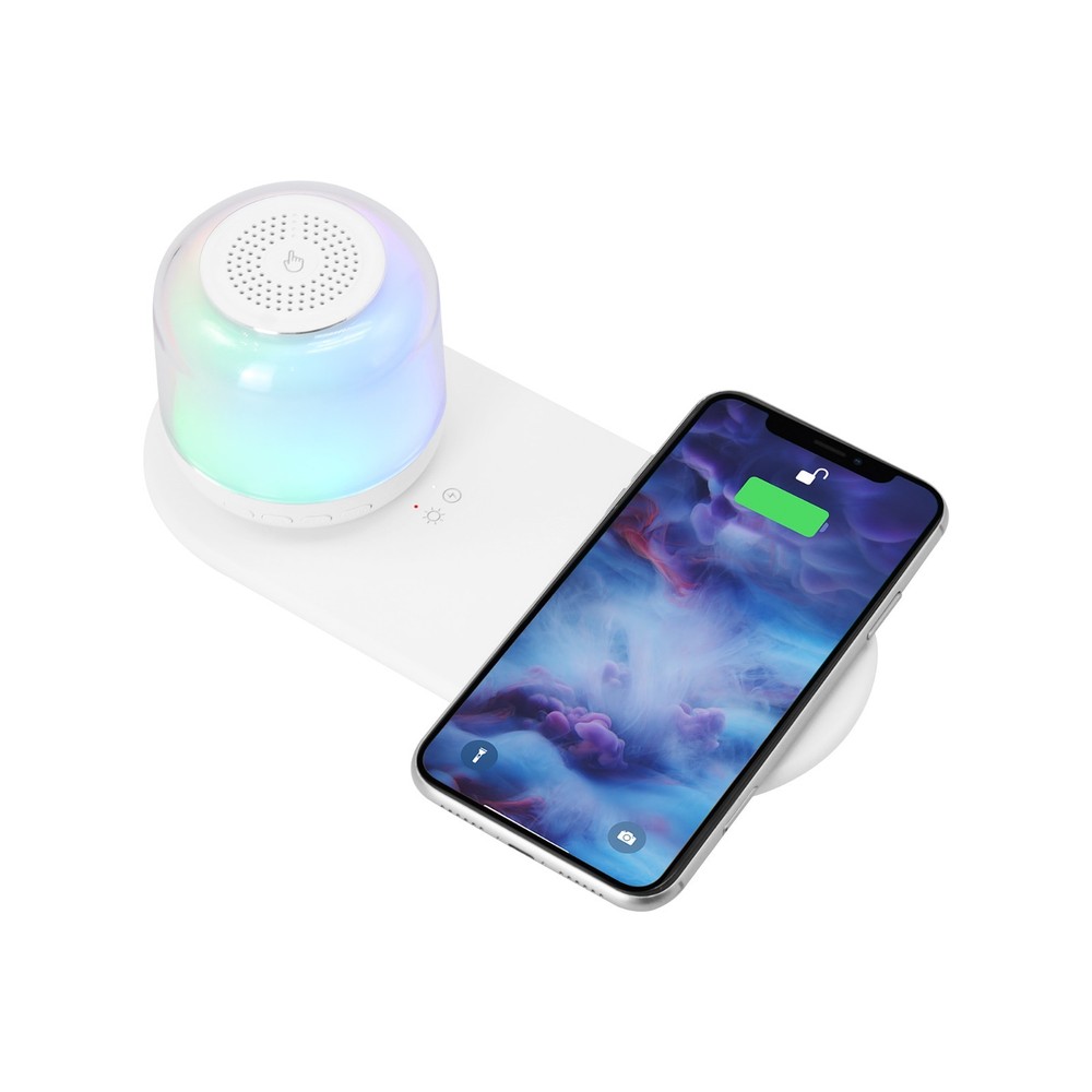 Zummy Wireless Charger and Magnetic Bluetooth LED Wireless Speaker