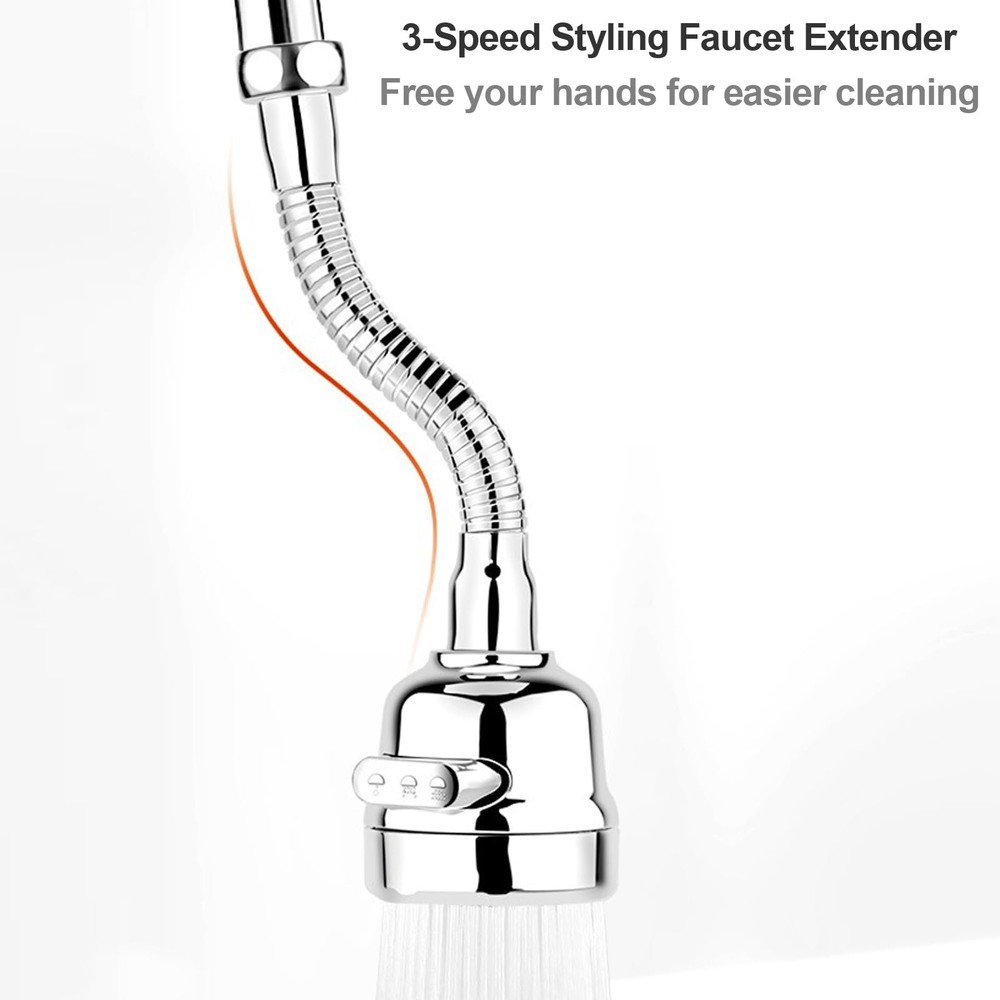Faucet Sprayer Attachment，Kitchen Head Replacement 360° Silver