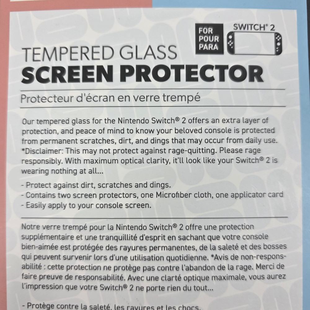 2 Pack Screen Protector Compatible w/ Nintendo Switch 2 HD Tempered Glass