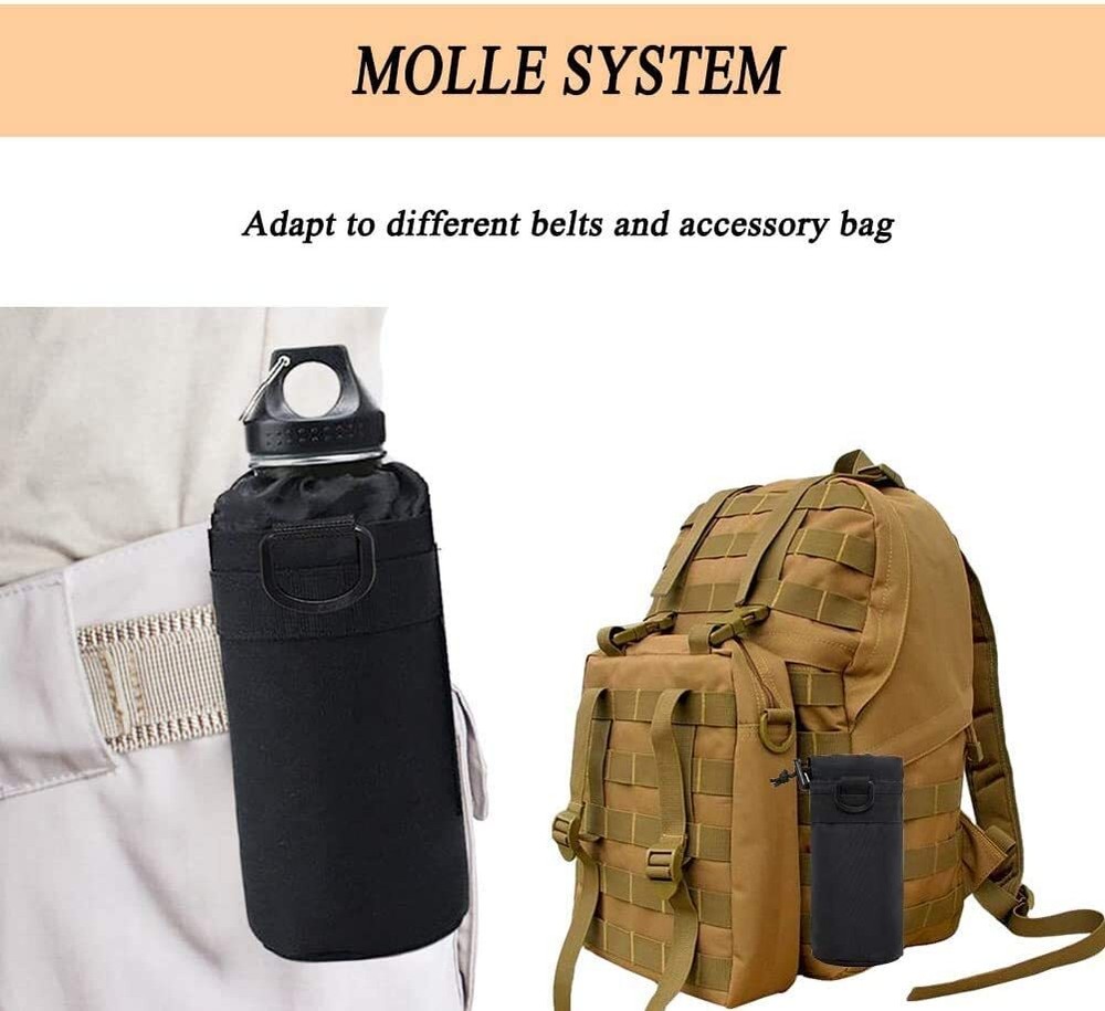 Tactical Adjustable Water Bottle Pouch Foldable MOLLE Water Bottle Holder Pack