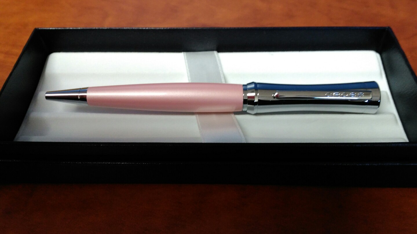 Cross Parasol Chrome and Pink Twist Ballpoint Pen -- DAMAGED PACKAGING
