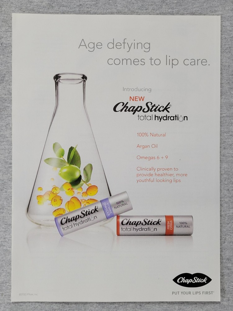 2015 Magazine Advertisement Page Chap Stick Total Hydration Print Ad