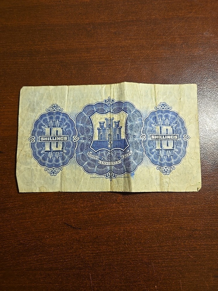 Gibraltar 10 Shilling Banknote 1954