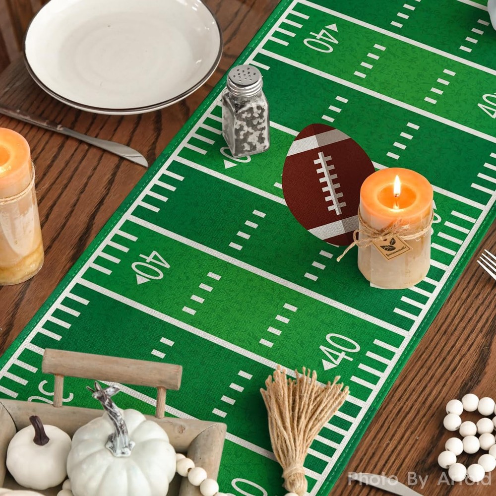Artoid Mode Touch Down American 13" x 120", Table Runner, Green