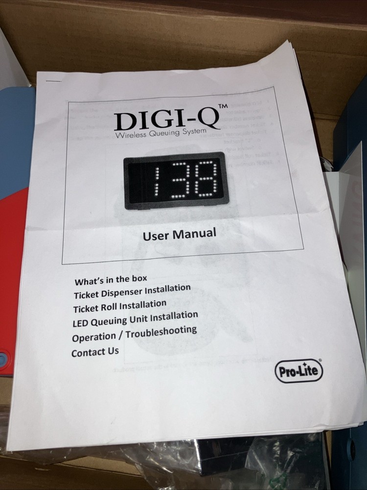 Wireless Take A Number Display Digi-Q Wireless Queuing System 4”Display “Works”
