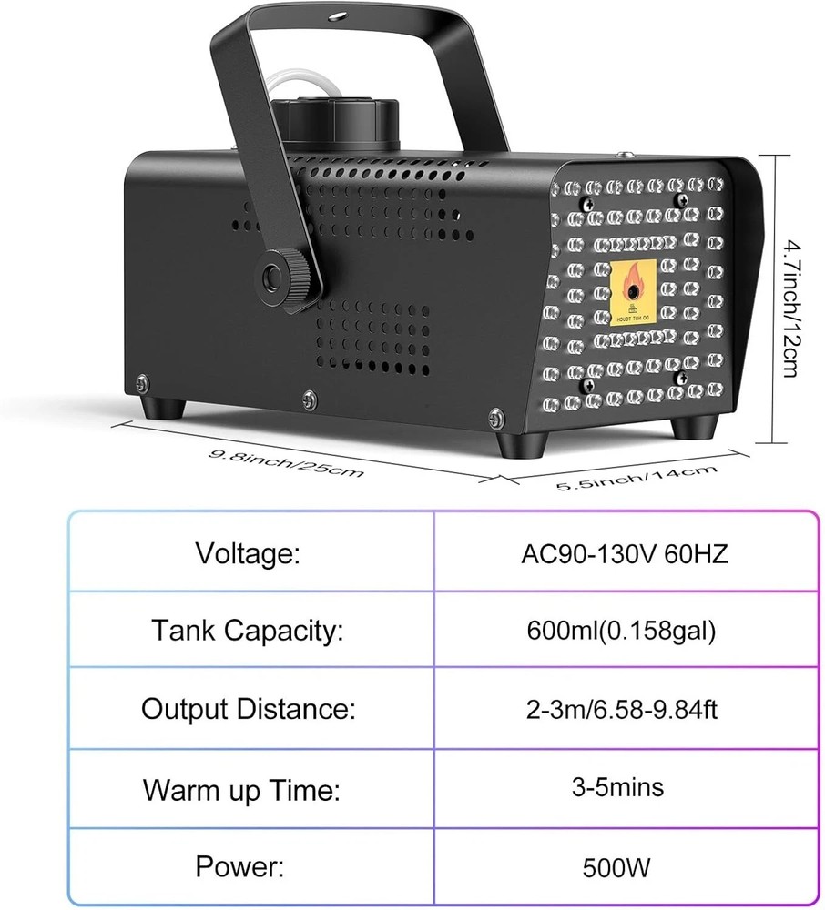 Fog, Smoke, Light Machine with 72 LED Lights Effect, Fully Remote, New