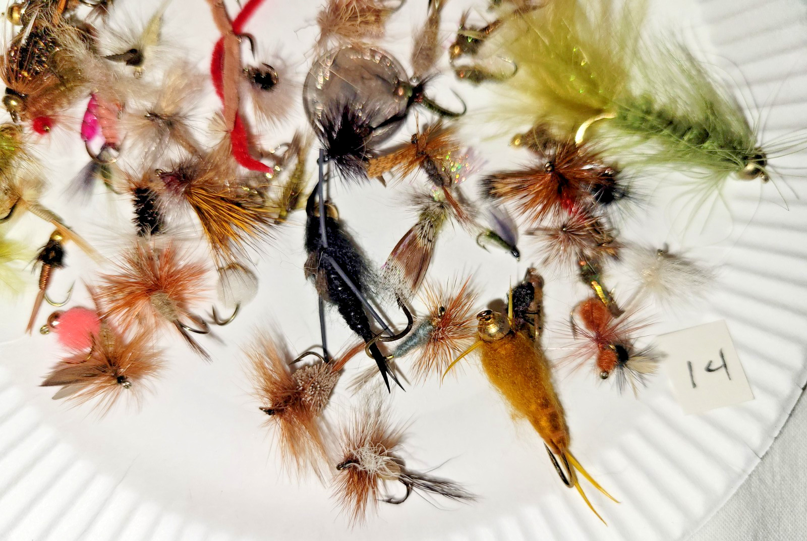 Lot of 50 FLY FISHING FLIES Assorted Sizes Patterns from a fisherman's stock L14