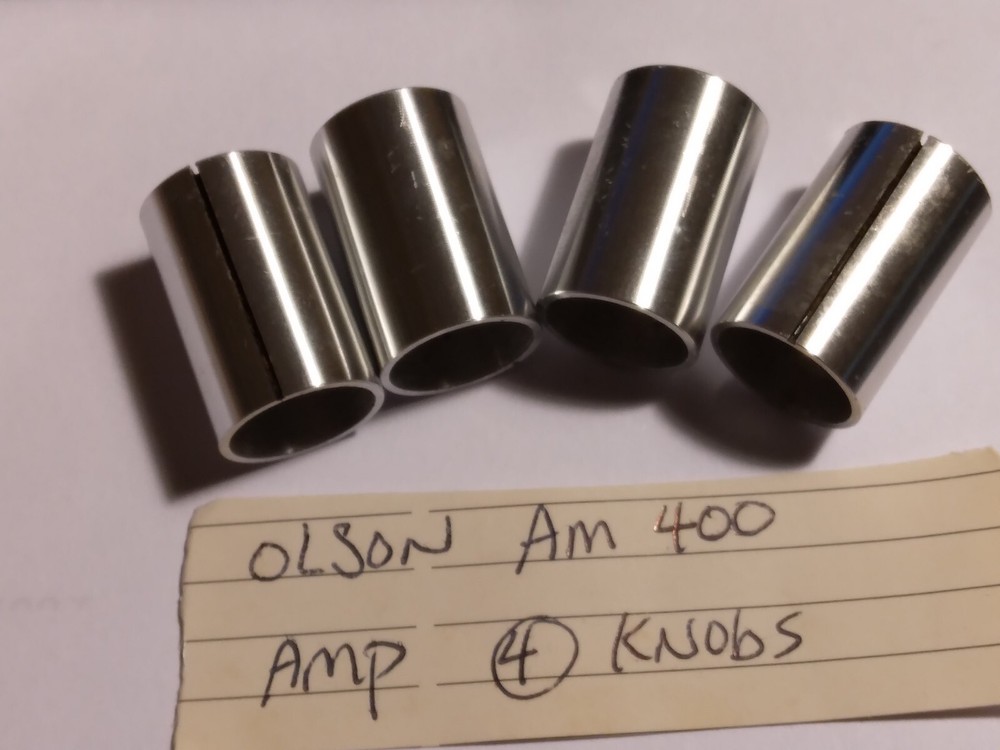 4 Original Knobs for Olson Electronics AM 400 Amplifier. 4 Original Metal knobs
