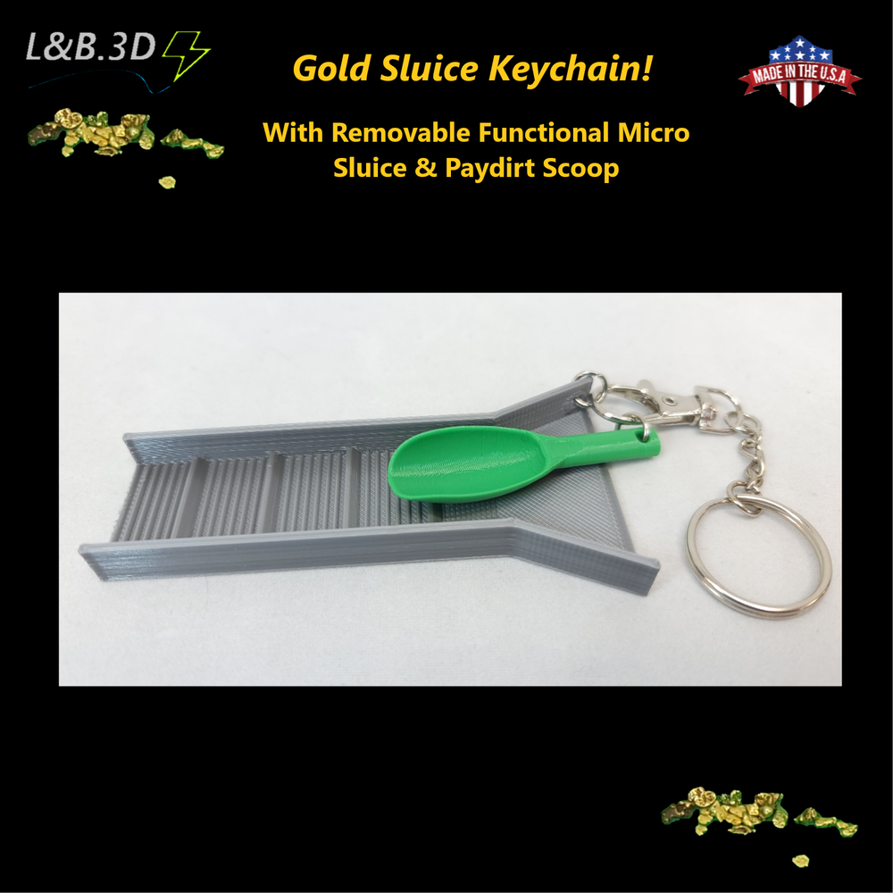 Micro Gold Sluice & Scoop Keychain!