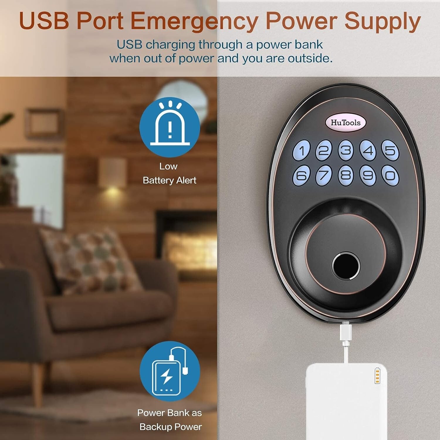 Biometric Electronic Keyless Entry Door Deadbolt Lock Fingerprint with Keypads