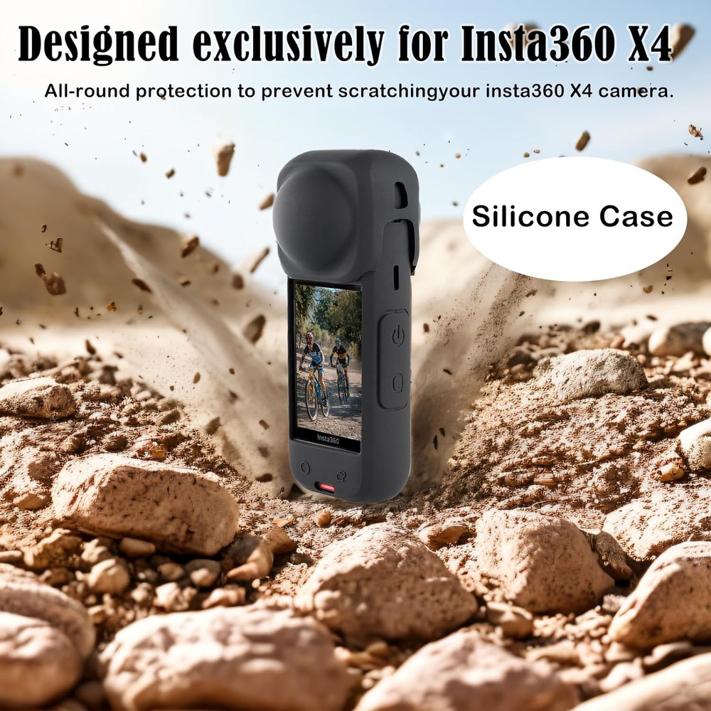 For Insta360 X4 Silicone Case Camera Protective Kit Action Camera Case/Lens Cap