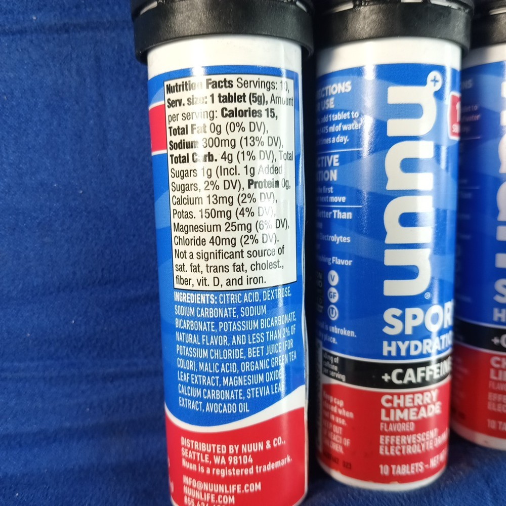 (3 )Nuun Sport Hydration + Caffeine Effervescent Electrolyte Cherry Limeade