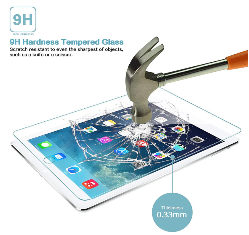 [2-Pack] Tempered GLASS Screen Protector for Apple iPad 5th Generation 2017 9.7'