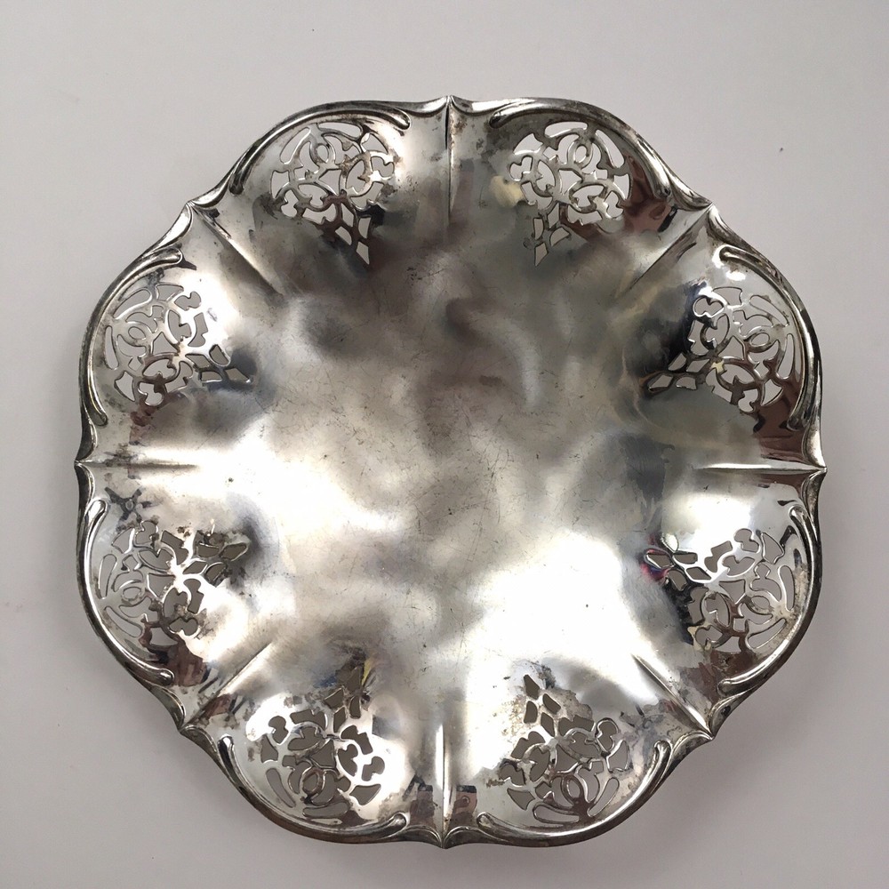 VTG Caravelle Silverplate Candy Dish Western Germany Tarnish Resistant Silver