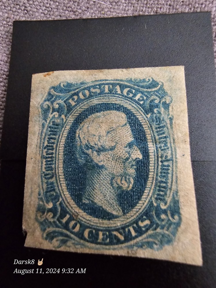 1863-64 10c Confederate States - Jefferson Davis Stamp