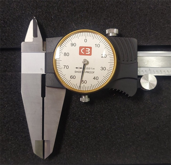 12" dial caliper gold face