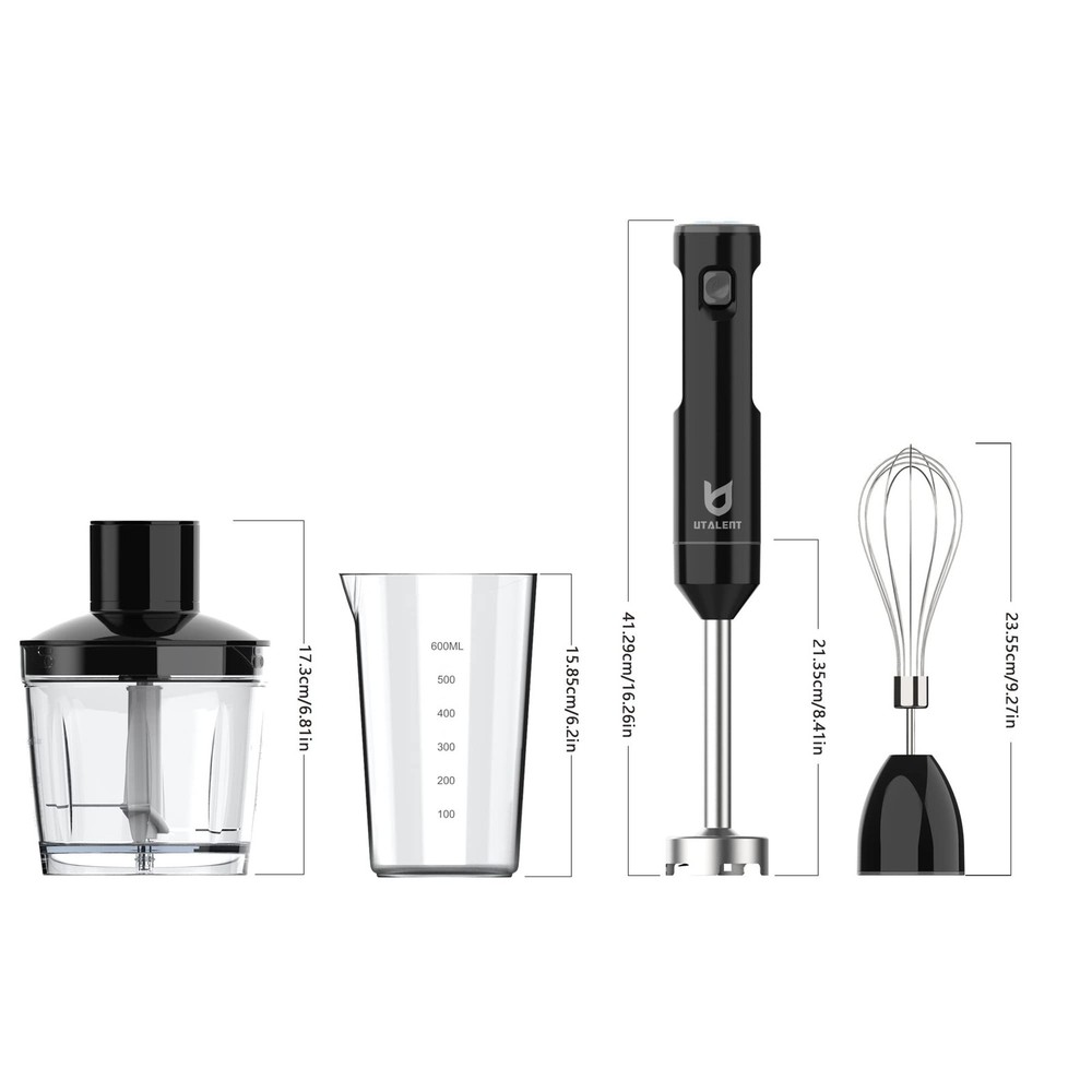 Cordless Hand Blender, Variable Speed Immersion Blender Rechargeable, with 50...