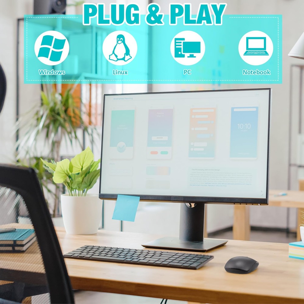 2.4G Wireless Mouse Bulk 10 Pack 1000 DPI Optical with USB Receiver for PC