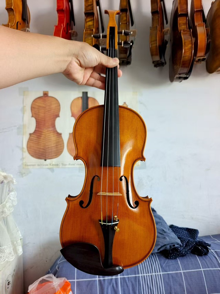4/4 Violin Solid Flamed maple back spruce top hand Made nice sound