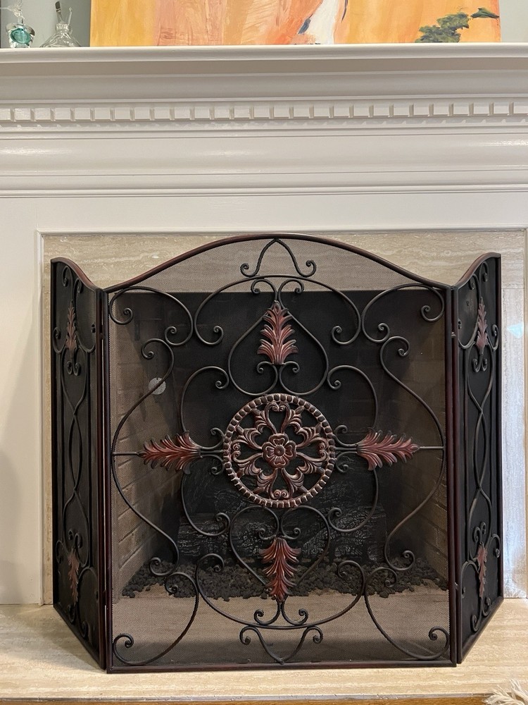 Fireplace Screen with 3 Panels